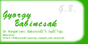 gyorgy babincsak business card